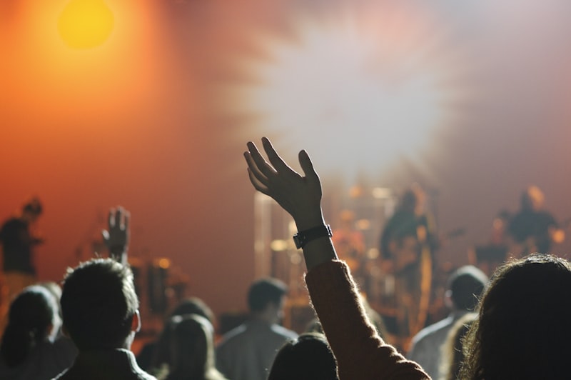 Church community worshipping together